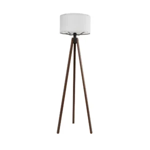 GLOBOSTAR® SAGA 204-0032 Μοντέρνο Επιδαπέδιο Φωτιστικό με Ντουί 1 x E27 AC 220-240V IP20 - Καφέ & Λευκό - Μ38 x Π38 x Υ140cm