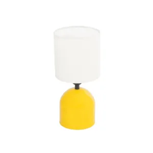 GLOBOSTAR® LOREN 204-0137 Μοντέρνο Επιτραπέζιο Φωτιστικό Πορτατίφ με Ντουί 1 x E14 AC 220-240V IP20 - Κίτρινο & Μπεζ - Μ15,5 x Π15,5 x Υ33cm