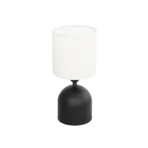 GLOBOSTAR® LOREN 204-0138 Μοντέρνο Επιτραπέζιο Φωτιστικό Πορτατίφ με Ντουί 1 x E14 AC 220-240V IP20 - Μαύρο & Εκρού - Μ15,5 x Π15,5 x Υ33cm
