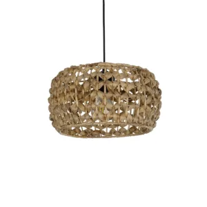 GLOBOSTAR® SAND 204-0159 Boho Κρεμαστό Φωτιστικό Οροφής με Ντουί 1 x E27 AC 220-240V IP20 - Καφέ - Μ30 x Π30 x Υ18cm