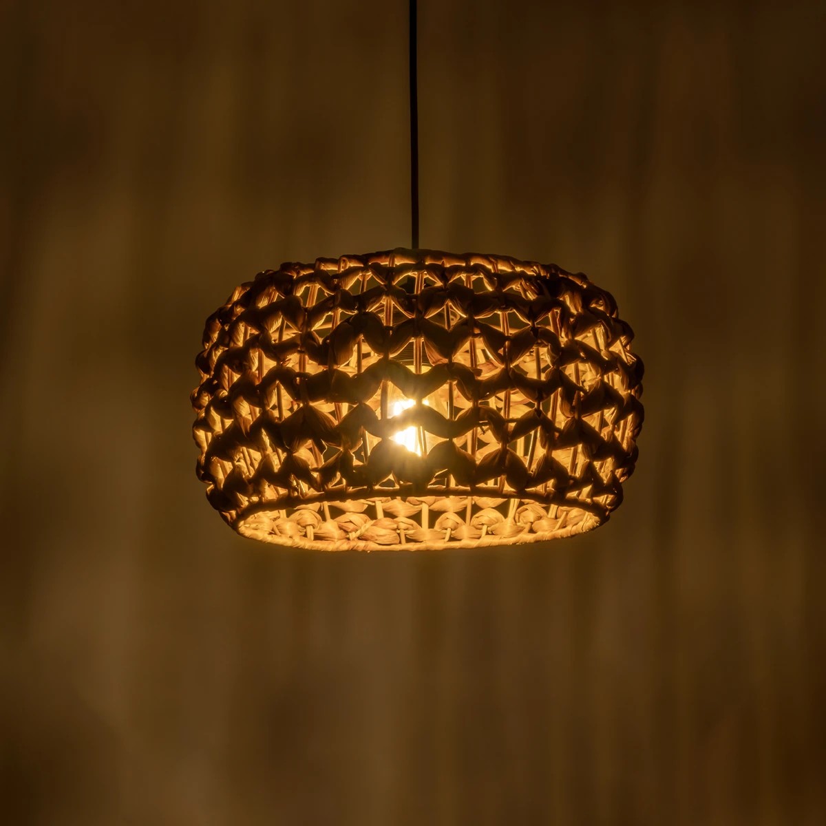 GLOBOSTAR® SAND 204-0159 Boho Κρεμαστό Φωτιστικό Οροφής με Ντουί 1 x E27 AC 220-240V IP20 - Καφέ - Μ30 x Π30 x Υ18cm - Image 3