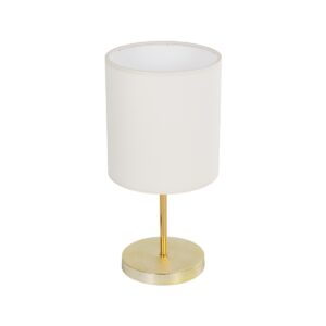 GLOBOSTAR® GLOSSY 204-0078 Μοντέρνο Επιτραπέζιο Φωτιστικό Πορτατίφ με Ντουί 1 x E27 AC 220-240V IP20 - Χρυσό & Μπεζ - Μ19 x Π19 x Υ38cm