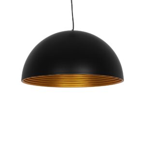 GLOBOSTAR® MEDEA 01344 Μοντέρνο Κρεμαστό Φωτιστικό Οροφής με Ντουί 1 x E27 AC 220-240V IP20 - Μαύρο & Χρυσό - Μ60 x Π60 x Υ30cm