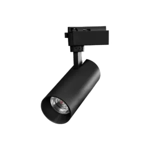 GLOBOSTAR® LUGANO 60811 Μονοφασικό Σποτ Ράγας LED 20W 2400lm 36° AC 220-240V IP20 Θερμό Λευκό 2700K - Bridgelux COB Chip & TÜV SÜD Driver - Eurotrack 1PH - Μαύρο Ματ - Μ6.5 x Π6.5 x Υ20cm - 5 Χρόνια Εγγύηση