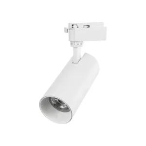 GLOBOSTAR® LUGANO 60814 Μονοφασικό Σποτ Ράγας LED 30W 3600lm 36° AC 220-240V IP20 Θερμό Λευκό 2700K - Bridgelux COB Chip & TÜV SÜD Driver - Eurotrack 1PH - Λευκό Ματ - Μ7.5 x Π7.5 x Υ22cm - 5 Χρόνια Εγγύηση