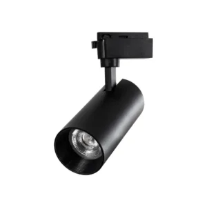 GLOBOSTAR® LUGANO 60817 Μονοφασικό Σποτ Ράγας LED 30W 3600lm 36° AC 220-240V IP20 Θερμό Λευκό 2700K - Bridgelux COB Chip & TÜV SÜD Driver - Eurotrack 1PH - Μαύρο Ματ - Μ7.5 x Π7.5 x Υ22cm - 5 Χρόνια Εγγύηση