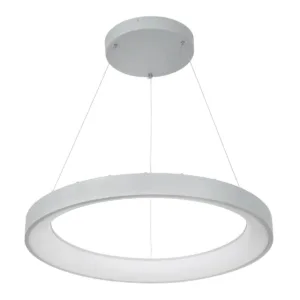 GLOBOSTAR® SALEM 61246 Μοντέρνο Κρεμαστό Φωτιστικό Οροφής LED 105W 12075lm 120° AC 220-240V IP20 Ρυθμιζόμενο Λευκό CCT με Χειριστήριο από 2700K έως 6000K Dimmable - Lumileds SMD Chip - Γκρι - Μ60 x Π60 x Υ6cm - 3 Χρόνια Εγγύηση