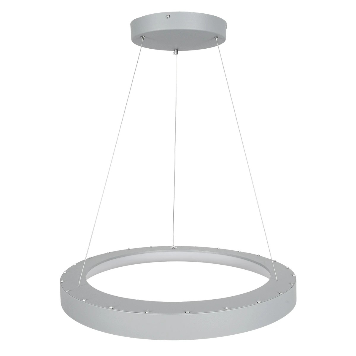 GLOBOSTAR® SALEM 61246 Μοντέρνο Κρεμαστό Φωτιστικό Οροφής LED 105W 12075lm 120° AC 220-240V IP20 Ρυθμιζόμενο Λευκό CCT με Χειριστήριο από 2700K έως 6000K Dimmable - Lumileds SMD Chip - Γκρι - Μ60 x Π60 x Υ6cm - 3 Χρόνια Εγγύηση - Image 3