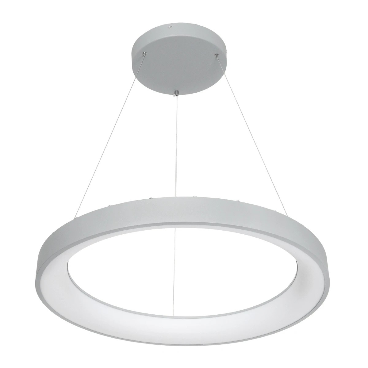 GLOBOSTAR® SALEM 61246 Μοντέρνο Κρεμαστό Φωτιστικό Οροφής LED 105W 12075lm 120° AC 220-240V IP20 Ρυθμιζόμενο Λευκό CCT με Χειριστήριο από 2700K έως 6000K Dimmable - Lumileds SMD Chip - Γκρι - Μ60 x Π60 x Υ6cm - 3 Χρόνια Εγγύηση - Image 4