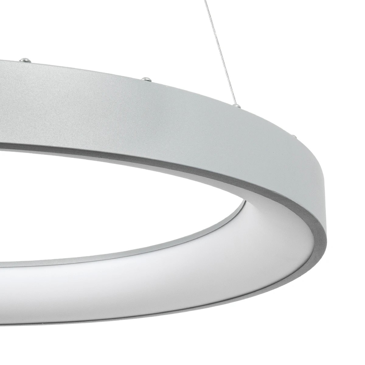 GLOBOSTAR® SALEM 61246 Μοντέρνο Κρεμαστό Φωτιστικό Οροφής LED 105W 12075lm 120° AC 220-240V IP20 Ρυθμιζόμενο Λευκό CCT με Χειριστήριο από 2700K έως 6000K Dimmable - Lumileds SMD Chip - Γκρι - Μ60 x Π60 x Υ6cm - 3 Χρόνια Εγγύηση - Image 5