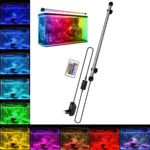 GLOBOSTAR® AQUARIUS 79673 Φωτιστικό Ενυδρείου με IR Ασύρματο Χειριστήριο LED 5.5W 275lm 180° AC 220-240V Αδιάβροχο IP68 Πολύχρωμο RGB Dimmable - Sanan SMD Chip - Μαύρο - Μ48 x Π2.5 x Υ2.5cm - 2 Χρόνια Εγγύηση