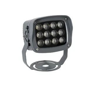 GLOBOSTAR® FLOODXENA 90121 Προβολέας Σποτ Wall Washer LED 12W 1320lm 10° AC 220-240V Αδιάβροχο IP65 Θερμό Λευκό 2700K - Bridgelux SMD Chip - Γκρι Ανθρακί - Μ13.5 x Π11.5 x Υ15cm - 3 Χρόνια Εγγύηση