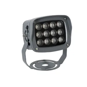 GLOBOSTAR® FLOODXENA 90122 Προβολέας Σποτ Wall Washer LED 12W 1380lm 10° AC 220-240V Αδιάβροχο IP65 Φυσικό Λευκό 4500K - Bridgelux SMD Chip - Γκρι Ανθρακί Ματ - Μ13.5 x Π11.5 x Υ15cm - 3 Χρόνια Εγγύηση