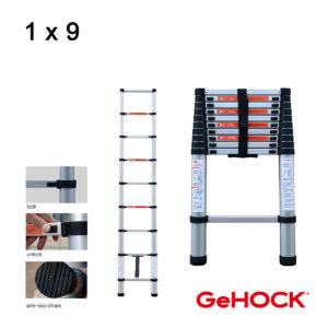 Τηλεσκοπική Σκάλα Αλουμινίου 9 Σκαλιών GeHOCK (#9350260)