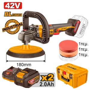 Αλοιφαδόρος Μπαταρίας 42V Li-Ion Φ 180mm +Εργαλειοθήκη Βαθιά 19" (#APLI42182E)