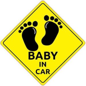 Autoline Σήμα Baby on Board με Αυτοκόλλητο Κίτρινο 03-10028.C