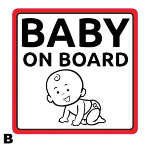 Autoline Σήμα Baby on Board με Αυτοκόλλητο Λευκό ATL9990000000012