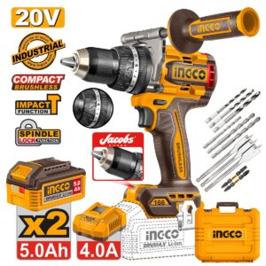 Κρουστικό Δραπανοκατσάβιδο Compact Μπαταρίας 20V Li-Ion 166Nm με Jacobs Τσοκ (#CIDLI201668E)