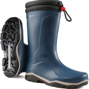 Dunlop Blizzard Unisex Γαλότσες Εργασίας Γονάτου με Γούνα σε Μπλε Χρώμα