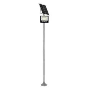 GLOBOSTAR® HELIOS-280 GLB-000-0001 Μεταλλικός Γαλβανισμένος Στύλος Φωτισμού για Φωτοβολταϊκό Προβολέα Εξωτερικού Χώρου - Ασημί Γαλβανιζέ - Μ35 × Π25 × Υ280cm