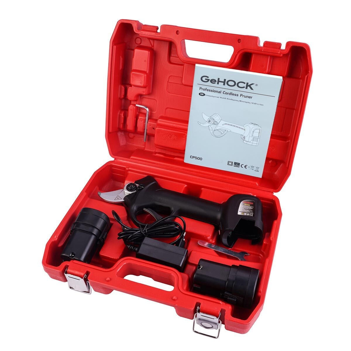 GeHock Ψαλίδι Κλαδέματος Μπαταρίας 16.8V 2x2.6Ah με Μέγιστη Διάμετρο Κοπής 30mm σε Βαλιτσάκι Μεταφοράς - Image 7