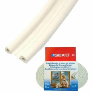 Geko Αεροστόπ Λάστιχο Πόρτας Τύπου "P"σε Λευκό Χρώμα (6m x 9cm)