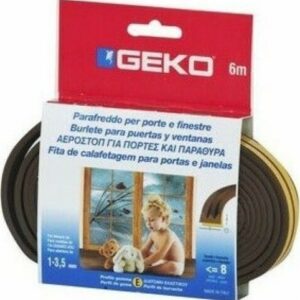 Geko Τύπου P Αεροστόπ Λάστιχο Παραθύρου / Πόρτας σε Καφέ Χρώμα (6m x 0.9cm) 09081003