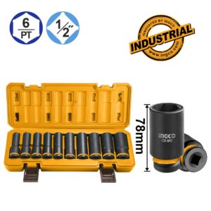 Καρυδάκια Μακριά Impact-Αέρος 1/2"  Σετ 10 τεμ. (#HKISSD12102L)