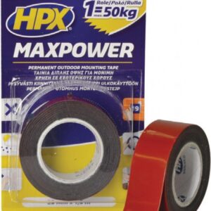 HPX Max Power Outdoor Black Αυτοκόλλητη Ταινία Διπλής Όψης Μαύρη 25mmx1.5m