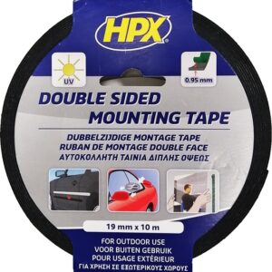 HPX Mounting Αυτοκόλλητη Αφρώδης Ταινία Διπλής Όψης Μαύρη 19mmx10m (#191003122)