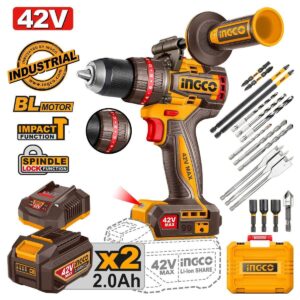 Ingco Κρουστικό Δραπανοκατσάβιδο Μπαταρίας Brushless 42V 2x2Ah CIDLI429982E