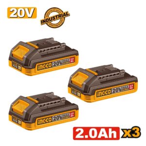 Ingco Σετ 3 Μπαταριών Εργαλείου 20V με Χωρητικότητα 2Ah COSLI240311E