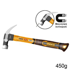 Ingco Σφυρί 450gr με Λαβή Fiberglass HCH81016