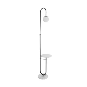 kelvo® CORDELIA KLV-102-0005 Επιδαπέδιο Φωτιστικό για Λάμπα με Ντουί 1 x E27 AC 220-240V IP20 - Μαύρο Ματ & Λευκό - Μ30 x Π34 x Υ180cm