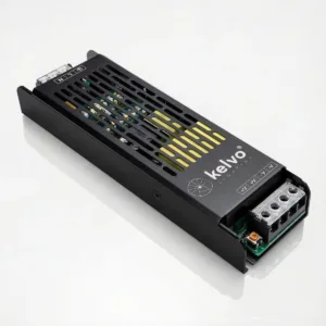 kelvo® ILUMA KLV-107-0010 Slim Τροφοδοτικό/Μετασχηματιστής Class I PELV 300W 25A AC 220-240V σε DC 12V IP20 - Γκρι Ανθρακί Ματ - Μ19.6 x Π5.9 x Υ2.8cm - 5 Χρόνια Εγγύηση