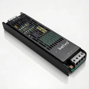 kelvo® ILUMA KLV-107-0017 Slim Τροφοδοτικό/Μετασχηματιστής Class I PELV 400W 16.6A AC 220-240V σε DC 24V IP20 - Γκρι Ανθρακί Ματ - Μ22.3 x Π5.9 x Υ2.8cm - 5 Χρόνια Εγγύηση