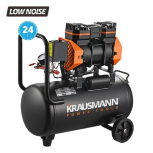 Krausmann Μονοφασικό Κομπρεσέρ Αέρος 80dB με Ισχύ 2.2hp και Αεροφυλάκιο 24lt