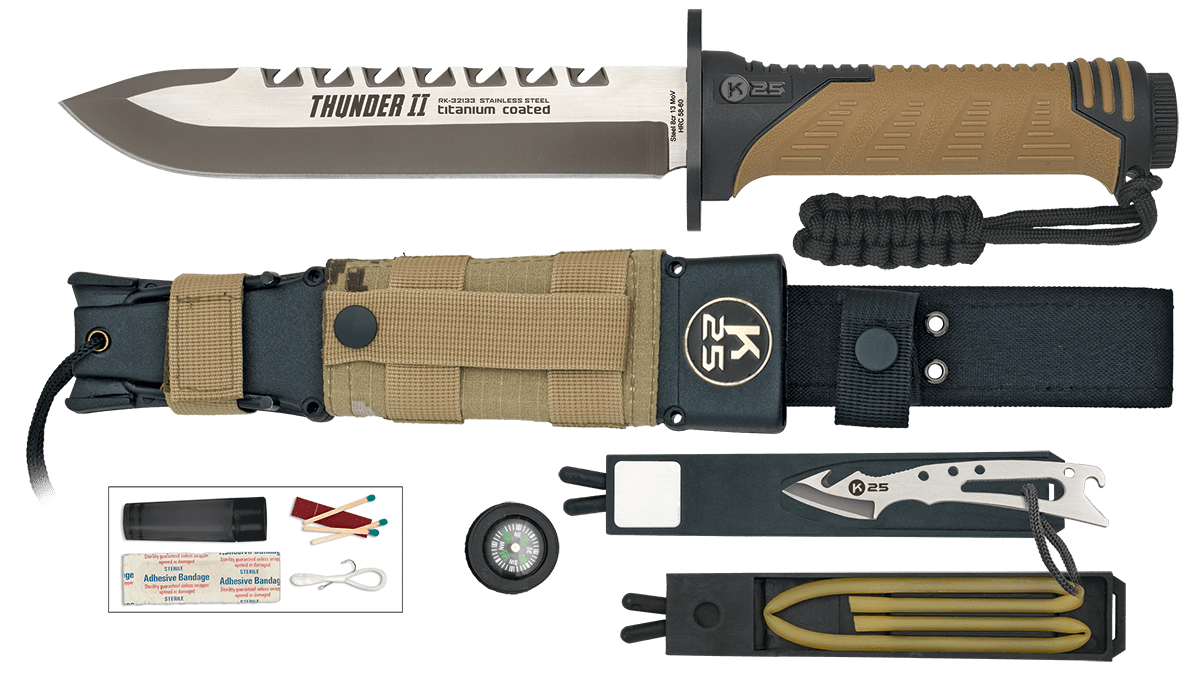 ΜΑΧΑΙΡΙ K25, Tactical Knife, THUNDER II, COYOTE, ENERGY, 32133