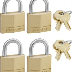 Master Lock 140EURQNOP Μπρούτζινο Λουκέτο Πέταλο με Κλειδί 40mm 4τμχ