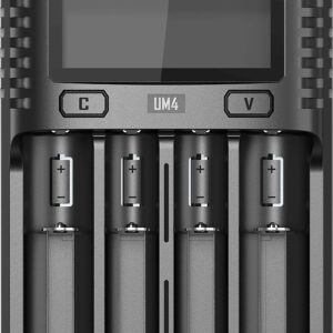 NiteCore UM4 Φορτιστής 4 Μπαταριών Li-ion/Ni-Cd/Ni-MH Μεγέθους AA/AAA/D/18650