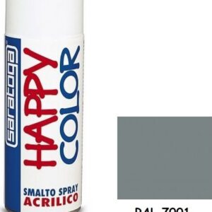 Saratoga Σπρέι Βαφής Happy Acrylic με Γυαλιστερό Εφέ Medium Grey RAL 7001 400ml