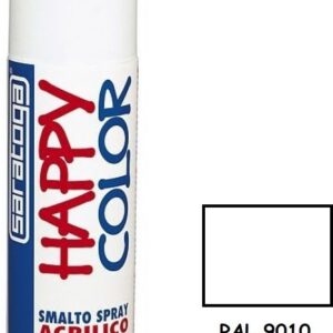Saratoga Σπρέι Βαφής Happy Acrylic με Ματ Εφέ Λευκό RAL 9010 400ml