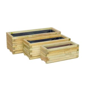 Showood Γλάστρα Ξύλινη Μπεζ 110x50x37εκ. 30162