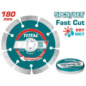 TOTAL ΔΙΑΜΑΝΤΟΔΙΣΚΟΙ ΞΗΡΑΣ ΚΟΠΗΣ 180mm 5TEM ΣΕ ΜΕΤΑΛΛΙΚΟ ΚΟΥΤΑΚΙ (TAC2111803M)