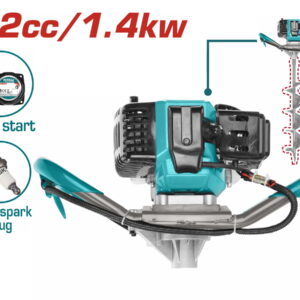 TOTAL ΓΕΩΤΡΥΠΑΝΟ - ΤΡΙΒΕΛΑ ΒΕΝΖΙΝΗΣ 52cc / 2HP + ΤΡΥΠΑΝΙ 150mm 1 ΧΕΙΡΙΣΤΗ (TEA55221)
