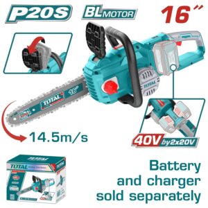 TOTAL ΕΠΑΓΓ. ΑΛΥΣΟΠΡΙΟΝΟ 16" / 40cm ΜΠΑΤ. Li-ion 40V ΧΩΡΙΣ ΜΠΑΤΑΡΙΑ & ΦΟΡΤΙΣΤΗ (TGSLI40168)