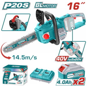 TOTAL ΣΕΤ ΕΠΑΓΓΕΛΜΑΤΙΚΟ ΑΛΥΣΟΠΡΙΟΝΟ ΜΠΑΤ. Li-ion 40V / 16" / 4Ah / 2 ΜΠΑΤΑΡΙΕΣ BL Motor (TGSLI401682)