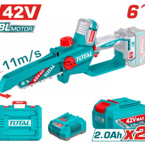 TOTAL ΕΠΑΓΓ. ΣΕΤ ΑΛΥΣΟΠΡΙΟΝΟ ΚΛΑΔ. ΜΠΑΤ. Li-ion 42V / 6"/ 2Ah / 2 ΜΠΑΤ BL Motor (TGSLI42681E)