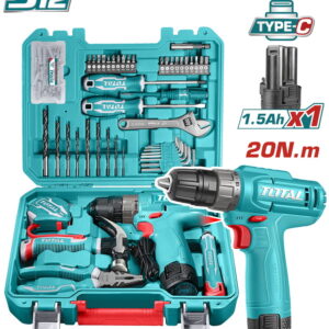 TOTAL ΣΕΤ ΔΡΑΠΑΝΟΚΑΤΣΑΒΙΔΟ ΜΠΑΤ. Li-ion 12V / 1.5Ah  / 20Nm 129ΤΕΜ Type C (THKTHP11292E)