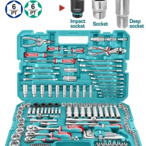 TOTAL ΕΠΑΓΓ. ΚΑΣΕΤΙΝΑ ΚΑΡΥΔΑΚΙΑ 1/4"-3/8"-1/2" & ΕΡΓΑΛΕΙΑ ΧΕΙΡΟΣ 156ΤΕΜ (THKTHP21566)